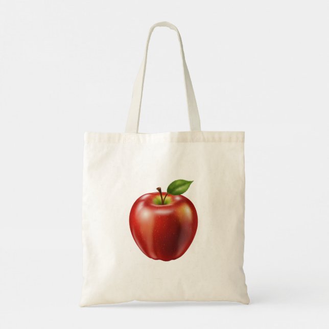 Bolso De Tela manzana roja fresca (Reverso)