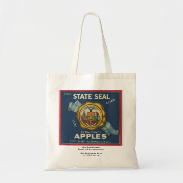 Bolso De Tela Manzanas del sello del estado de Idaho (Frente)