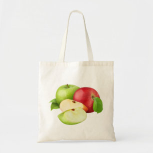 Bolso De Tela manzanas rojas y verdes