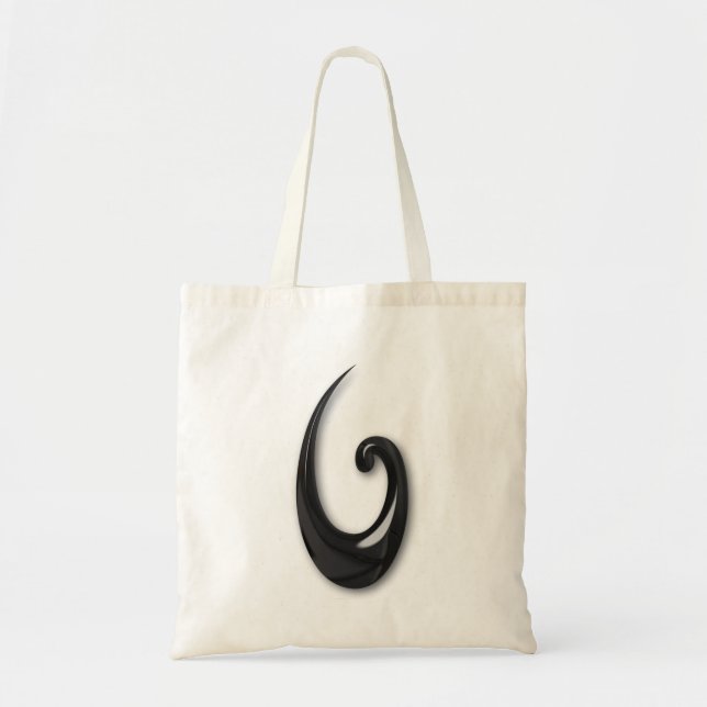 Bolso De Tela Maori-Fish Hook-obsidian (Frente)