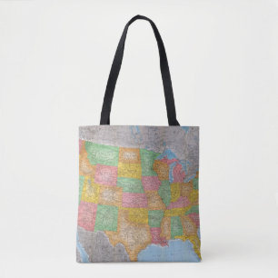 Bolso De Tela Mapa 3 de Estados Unidos