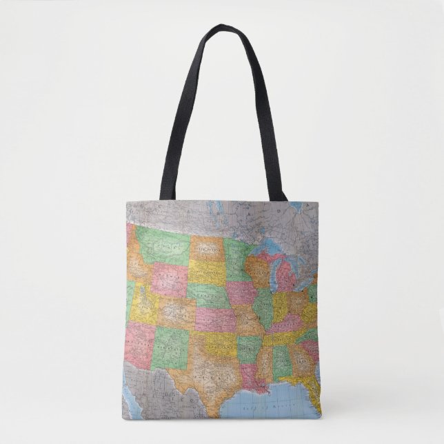 Bolso De Tela Mapa 3 de Estados Unidos (Anverso)