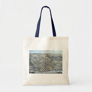 Bolso De Tela Mapa aéreo antiguo de la ciudad de Austin, Texas d