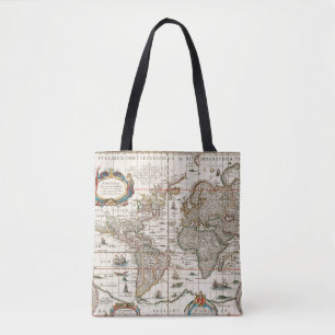 Bolso De Tela mapa antiguo