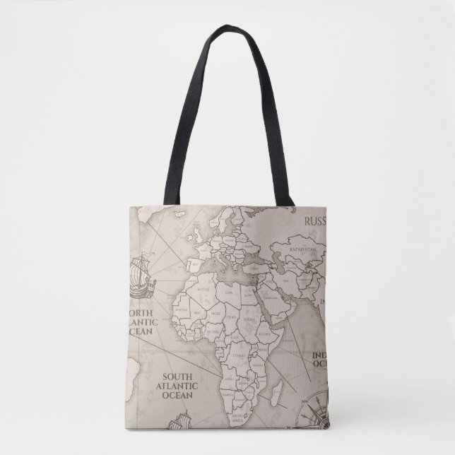 Bolso De Tela mapa antiguo (Anverso)