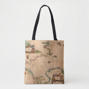 Bolso De Tela Mapa antiguo antiguo inspirado (1)