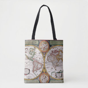 Bolso De Tela Mapa antiguo antiguo inspirado (12)