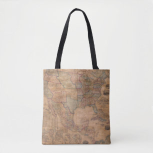 Bolso De Tela Mapa antiguo antiguo inspirado (13)