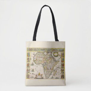 Bolso De Tela Mapa Antiguo de África por Hondius y Jansson
