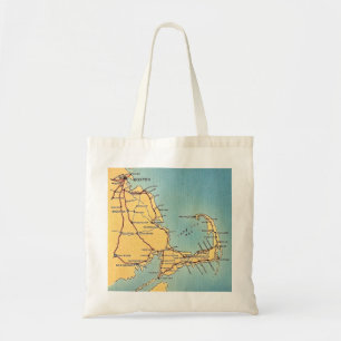 Bolso De Tela Mapa Antiguo de Cape Cod en Boston