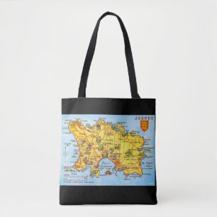Bolso De Tela Mapa antiguo de Jersey