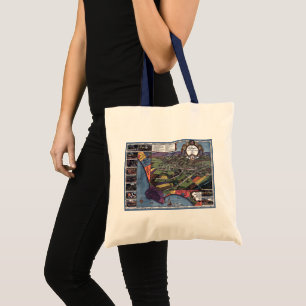 Bolso De Tela Mapa Antiguo de la Ciudad de Los Ángeles, Californ