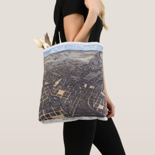 Bolso De Tela Mapa Antiguo de San Antonio, Texas, Vista Aérea, 1