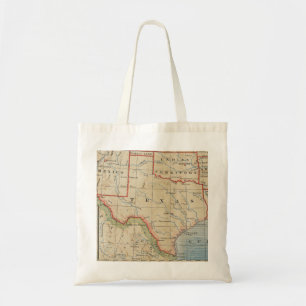 Bolso De Tela Mapa antiguo de Texas 1888 con pueblos y ríos