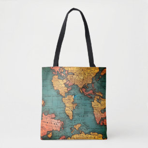 Bolso De Tela Mapa antiguo del mundo ecológico