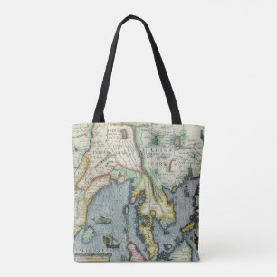 Bolso De Tela Mapa Antiguo del Sudeste Asiático por Mercator / H