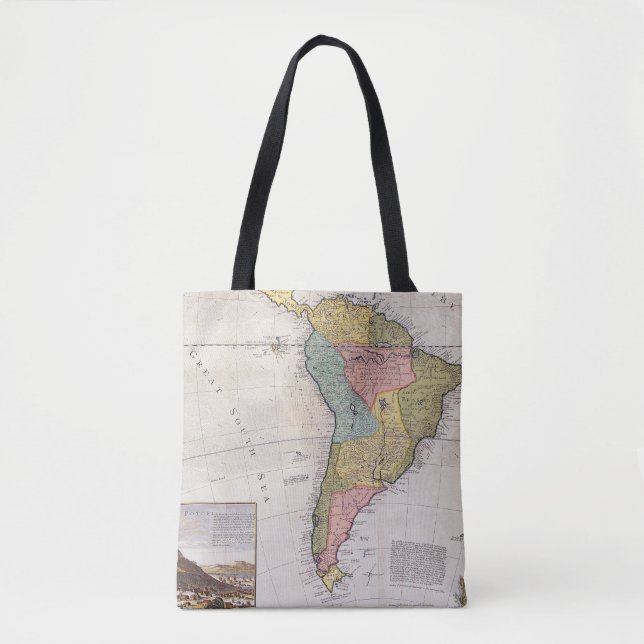 Bolso De Tela Mapa antiguo inspirado (8) (Anverso)