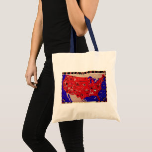 Bolso De Tela Mapa Antiguo Vintage Estados Unidos de América, EE