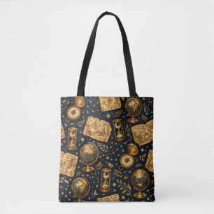 Bolso De Tela Mapa Celestial Vintage y Patrón de Astronomía