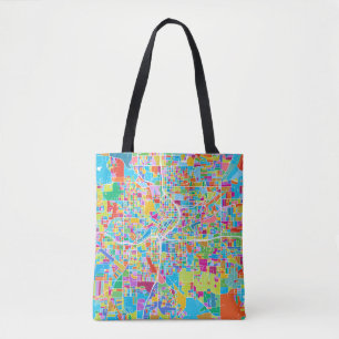 Bolso De Tela Mapa colorido de Atlanta