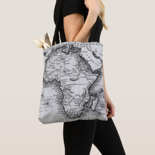 Bolso De Tela Mapa de África el   grabado por Thomas Stirling