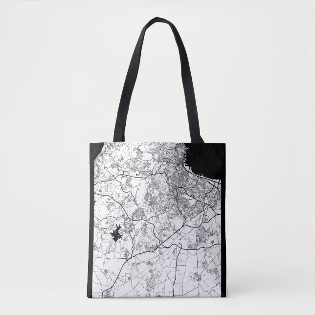 Bolso De Tela Mapa de Argel Argelia (Anverso)