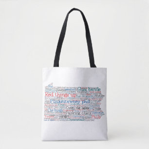 Bolso De Tela Mapa de arte de palabras en jerga de Estados Unido