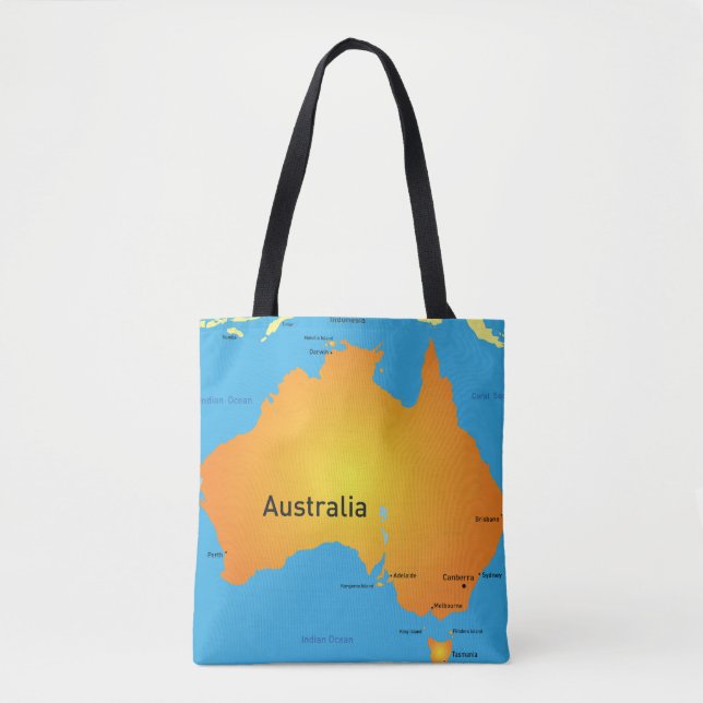 Bolso De Tela Mapa De Australia (Anverso)