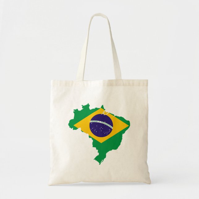 Bolso De Tela mapa de bandera de brasil (Frente)