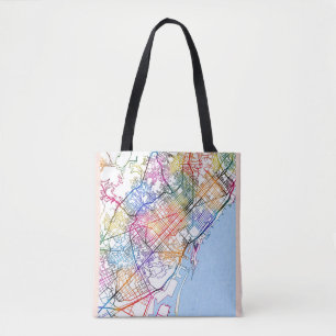 Bolso De Tela Mapa de Barcelona España
