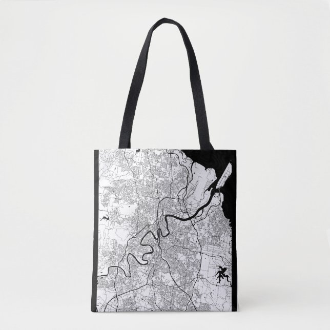 Bolso De Tela Mapa de Brisbane Australia (Anverso)