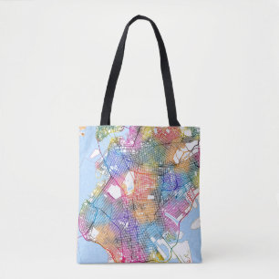 Bolso De Tela Mapa de Brooklyn en Nueva York