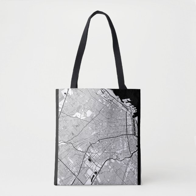 Bolso De Tela Mapa de Buenos Aires Argentina (Anverso)
