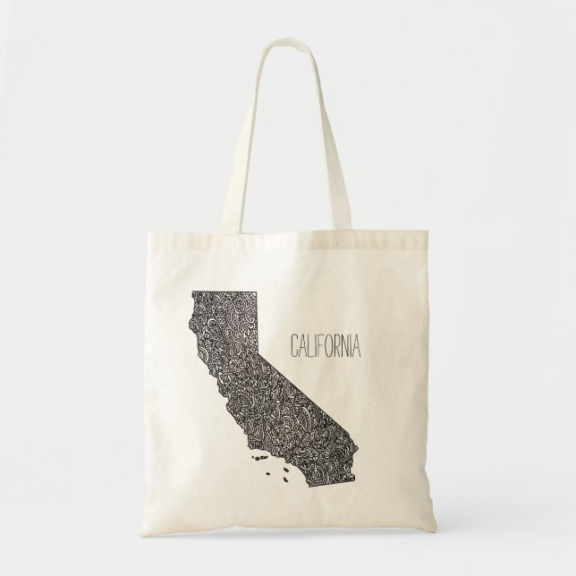 Bolso De Tela Mapa de California (Frente)