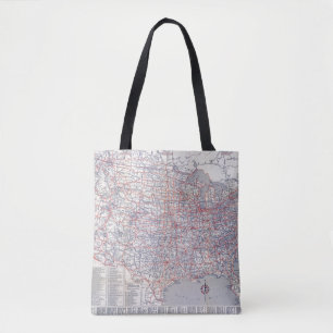 Bolso De Tela Mapa de camino Estados Unidos