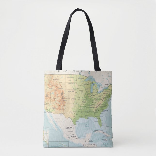 Bolso De Tela Mapa de color retro del mundo (Anverso)