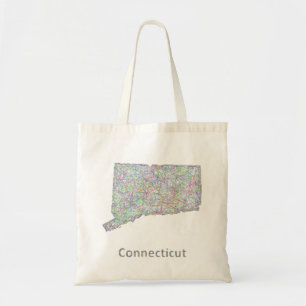Bolso De Tela Mapa de Connecticut