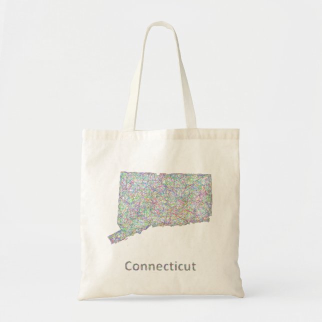 Bolso De Tela Mapa de Connecticut (Frente)