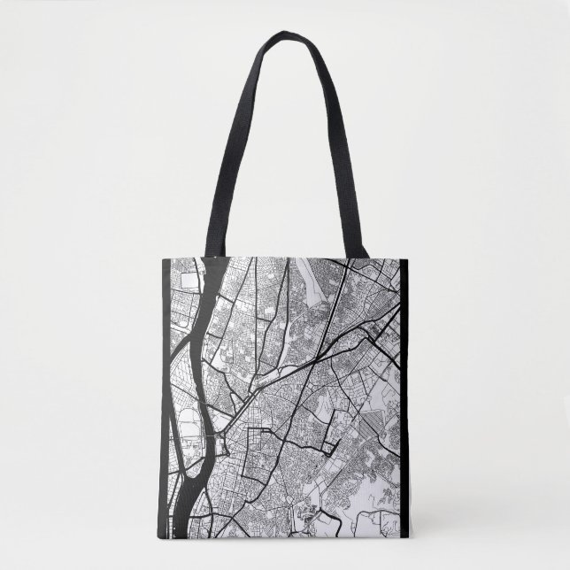 Bolso De Tela Mapa de El Cairo Egipto (Anverso)
