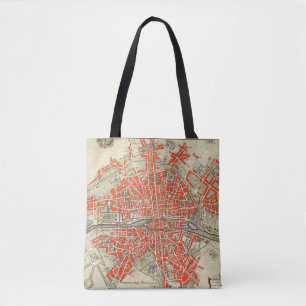 Bolso De Tela Mapa de época de París (1721-1774)