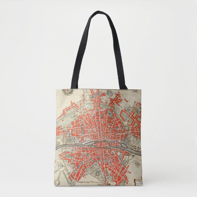 Bolso De Tela Mapa de época de París (1721-1774) (Anverso)