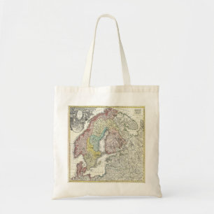 Bolso De Tela Mapa de Escandinavia Vintage