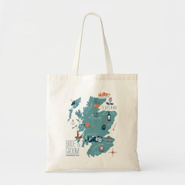 Bolso De Tela Mapa de Escocia (Frente)