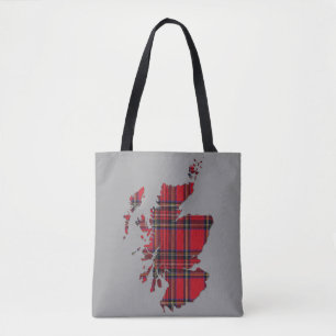 Bolso De Tela Mapa de Escocia del tartán