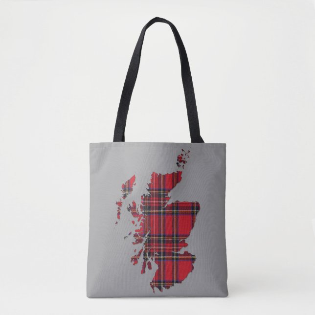Bolso De Tela Mapa de Escocia del tartán (Anverso)