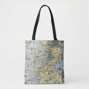 Bolso De Tela Mapa de Escocia histórica