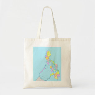 Bolso De Tela Mapa de esquema de Filipinas con colores