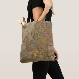 Bolso De Tela Mapa de Europa el 1700