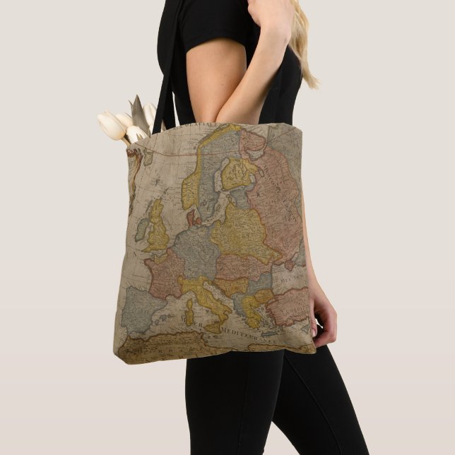 Bolso De Tela Mapa de Europa el | 1700 (Detalle)
