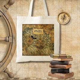 Bolso De Tela Mapa de Fantasía Aquí Hay Dragones
